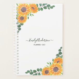 Nom personnalisé Sunflower Eucalyptus 2023 Planner