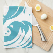 Nom personnalisé Surfer Shark serviette de cuisine (Quart Plié)