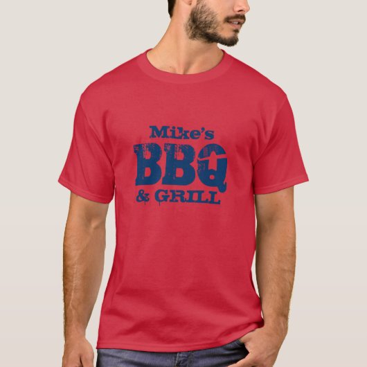 Nom personnalisé T-shirt BBQ pour les gars cool (Devant)