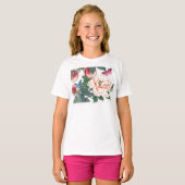 NOM PERSONNALISÉ T-SHIRTS POUR FILLES FLEURS JAPON (Devant entier)