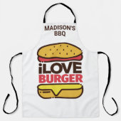 Nom personnalisé tablier Burger Lover (Recto)