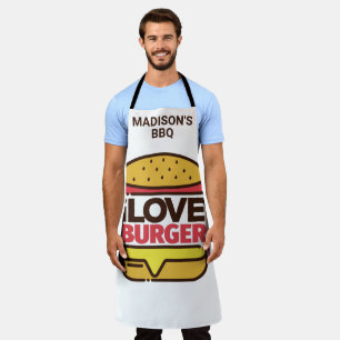 Nom personnalisé tablier Burger Lover