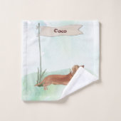 Nom Personnalisé Tan Dachshund Animal Chien (Gant de toilette)
