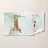Nom Personnalisé Tan Dachshund Animal Chien (Serviette à main)