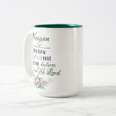 Nom personnalisé tasse à café : Jeremiah 29:11 (Devant gauche)