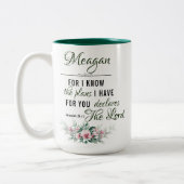 Nom personnalisé tasse à café : Jeremiah 29:11 (Gauche)