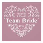 Nom personnalisé Team Bride et affiche mariage de  (Devant)