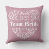 Nom personnalisé Team Bride et coussins mariage de (Verso)