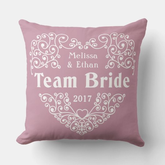 Nom personnalisé Team Bride et coussins mariage de (Recto)
