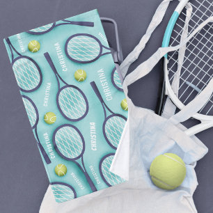 Nom personnalisé Tennis Racket serviette main
