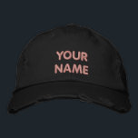Nom personnalisé Texte brodé Casquette de baseball<br><div class="desc">Facile Personnalisé Nom ou Texte Brodé Casquettes de baseball - Ajouter votre texte / nom / plus - Choisissez votre couleur / taille / police - Faites votre Casquette / cadeau unique</div>