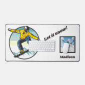 Nom personnalisé, texte et photo Snowboardeur (Clavier et souris)