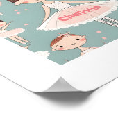 Nom personnalisé Texte Happy Ballerina Poster (Coin)