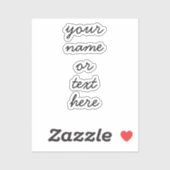 Nom personnalisé Texte Script minimum Stickers Tél (Feuille)