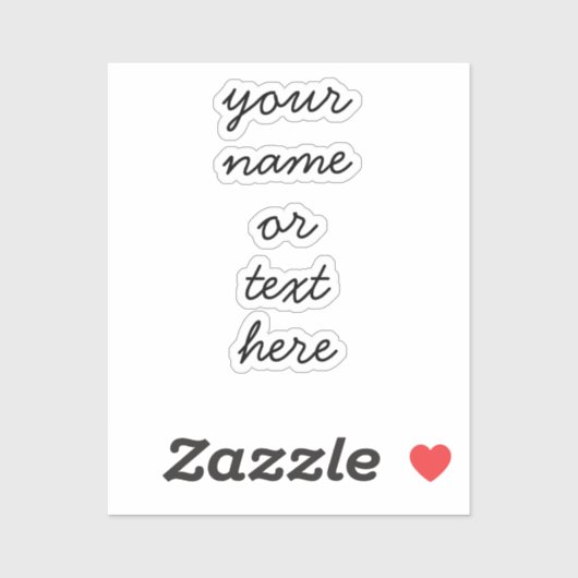 Nom personnalisé Texte Script minimum Stickers Tél (Feuille)