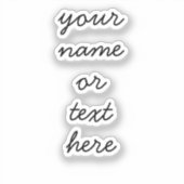 Nom personnalisé Texte Script minimum Stickers Tél (Recto)
