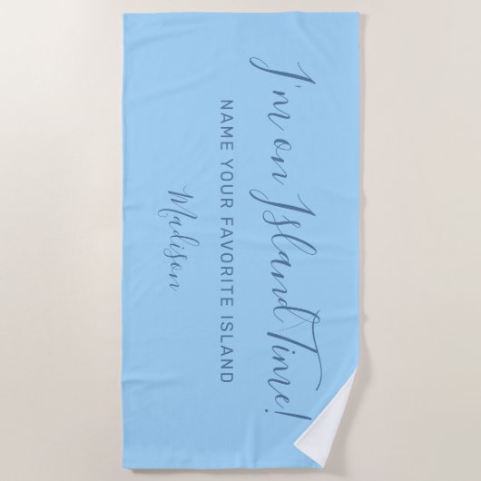 Nom personnalisé & texte serviette de plage (Devant)