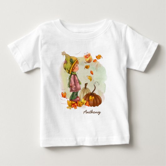 Nom personnalisé Thanksgiving Cadeau T-Shirts bébé (Devant)