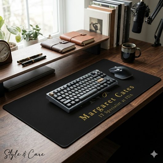 Nom personnalisé & Titre avec monogramme -