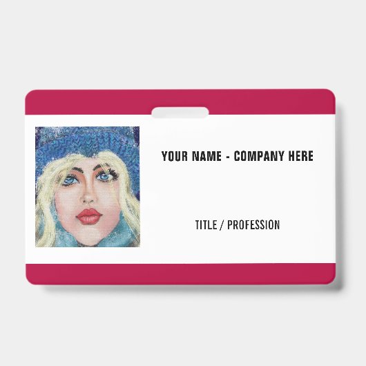 Nom personnalisé Titre Photo Logo Badge d'affaires (Avant)
