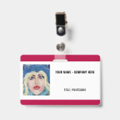 Nom personnalisé Titre Photo Logo Badge d'affaires (Avant avec clip)