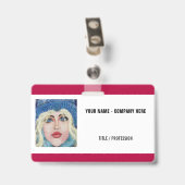 Nom personnalisé Titre Photo Logo Badge d'affaires (Arrière avec clip)