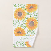 Nom personnalisé Tournesol Jaune (Serviette à main)