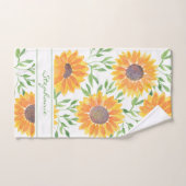 Nom personnalisé Tournesol Jaune (Serviette à main)