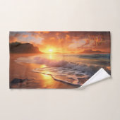 Nom personnalisé Tropical Beach Sunset (Serviette à main)