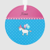 Nom personnalisé unicorne bleu pois (dos)