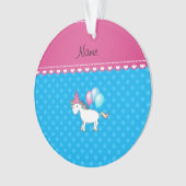 Nom personnalisé unicorne bleu pois (devant)