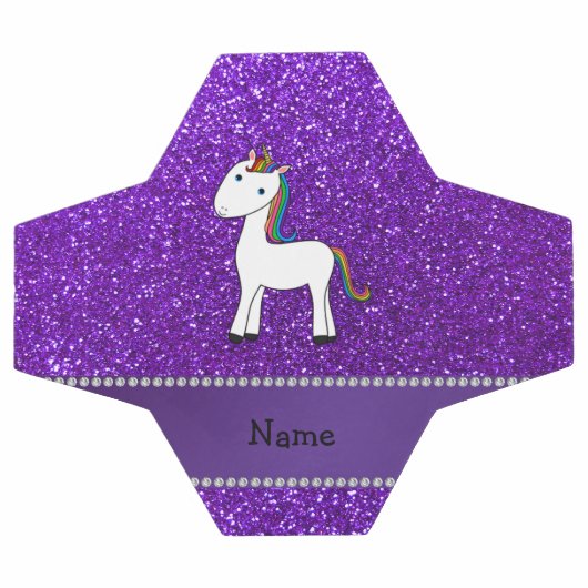 Nom personnalisé unicorne violet parties scintilla (Plat)
