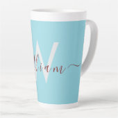 Nom personnalisé unique Robin Oeuf Bleu Latte Mug (Angle droit)