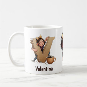 Nom personnalisé & V Mug matinal endormi à carreau