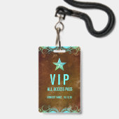 Nom personnalisé VIP All Access Pass Badge de conc (Avant avec lanière)