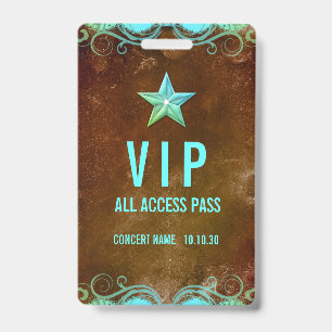Nom personnalisé VIP All Access Pass Badge de conc