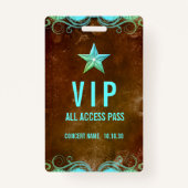 Nom personnalisé VIP All Access Pass Badge de conc (Devant)