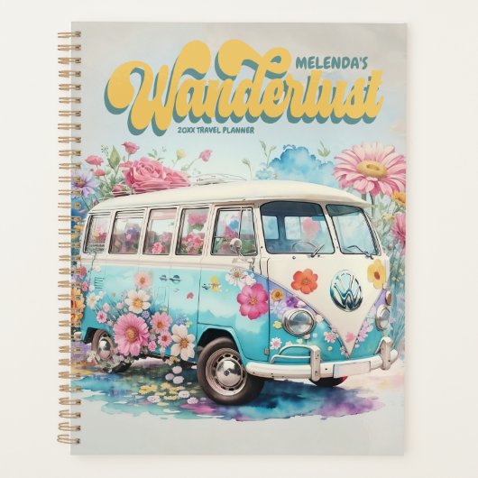 Nom personnalisé Wanderlust Retro Bus Travel (Devant)
