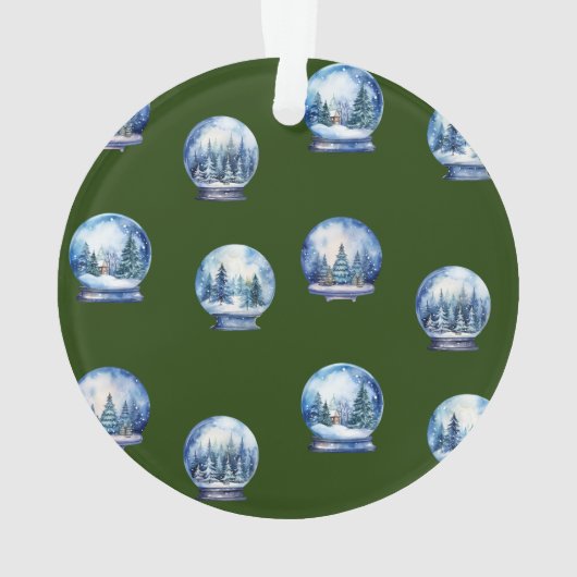 Nom personnalisé Watercolor Winter Forest Snowglob (dos)