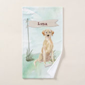 Nom personnalisé Yellow Lab Pet Dog (Serviette à main)