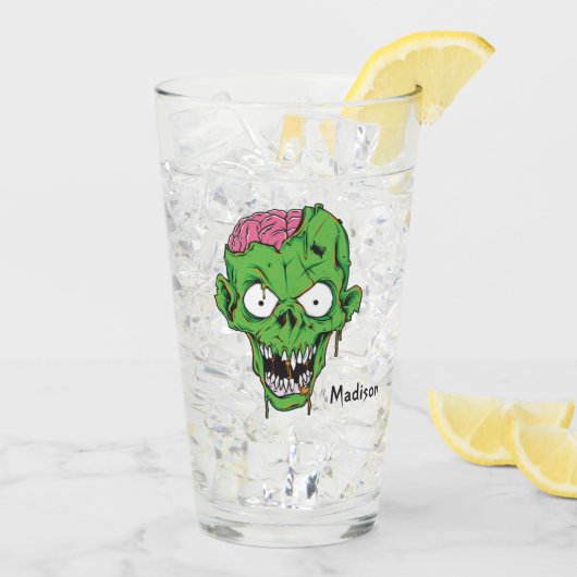 Nom personnalisé Zombie pinte verre (Dos glace)