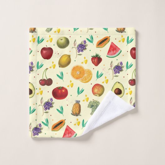 Nom Personnel Fruit Tropical Et Légumes (Gant de toilette)