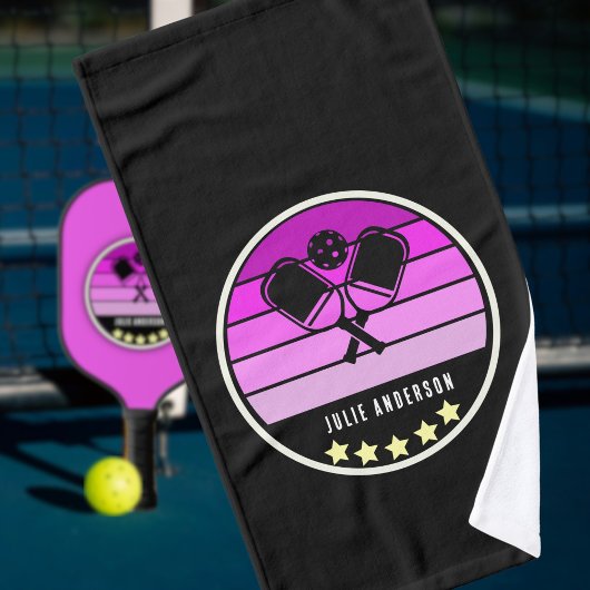 Nom personnel Pink Pickleball Paddle Noir