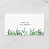 Nom photo de la pelouse sur le Carte de visite d'a (Dos)