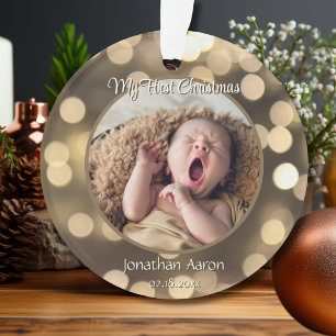 Nom photo de Noël du bébé Golden Keepsaké