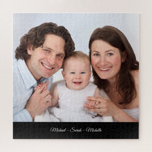 Nom photo personnalisé Modèle Grand Puzzle (Horizontal)