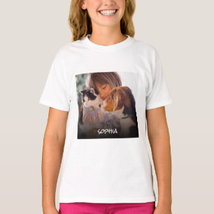 Nom photo personnalisé Texte T-shirt personnalis
