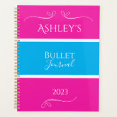 Nom Pink Blue Modern Bulle Journal (Devant)