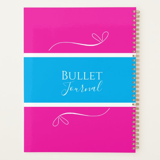 Nom Pink Blue Modern Bulle Journal (Dos)