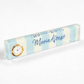 Nom Plaque Bleu Beige Bande